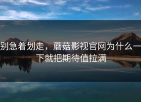 别急着划走，蘑菇影视官网为什么一下就把期待值拉满