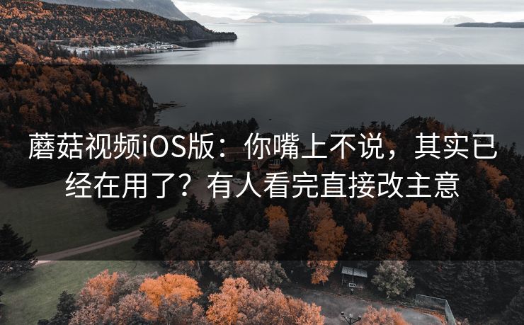 蘑菇视频iOS版：你嘴上不说，其实已经在用了？有人看完直接改主意